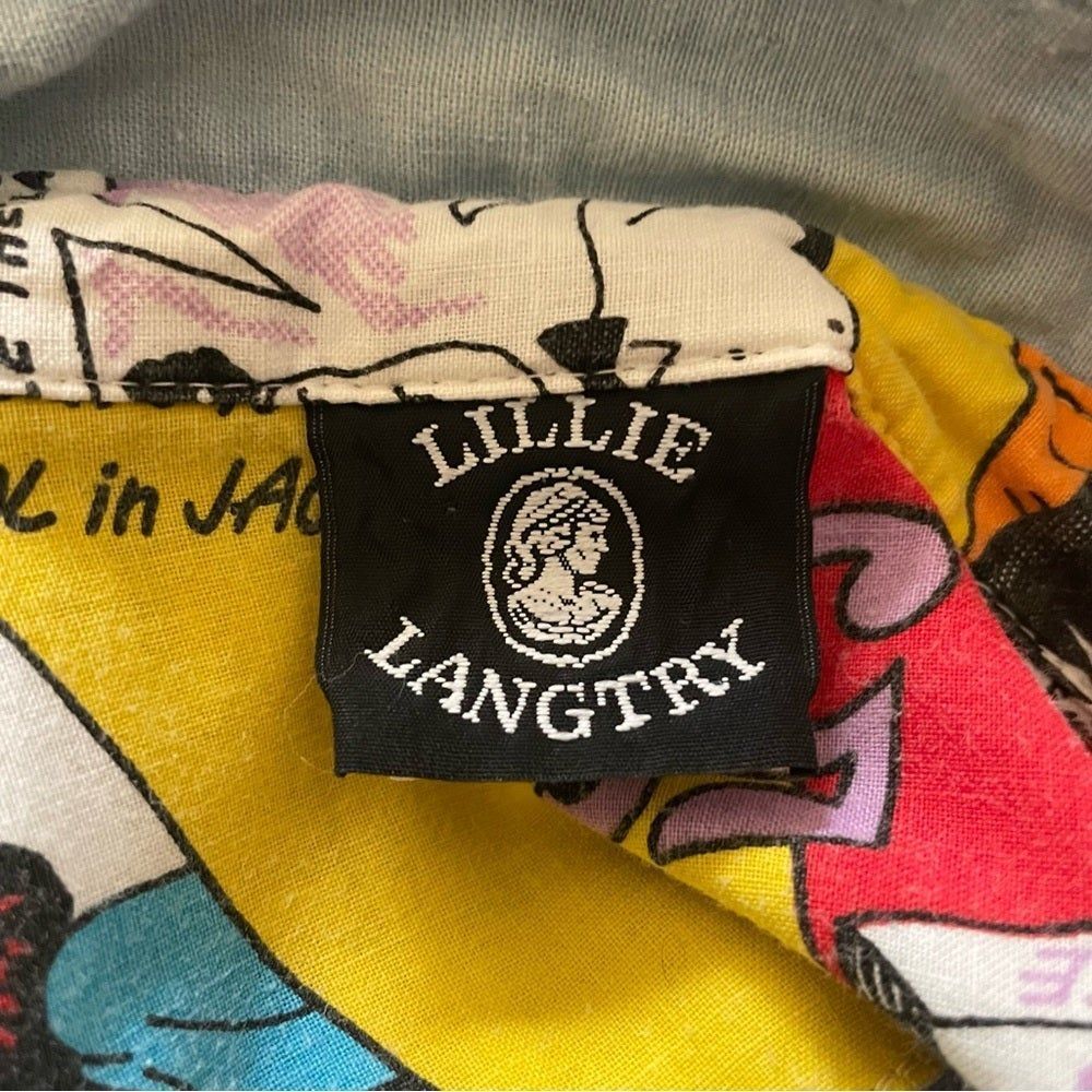 Vintage Lillie Langtry Cotton Shirt With Comic Print Details - Picture 6 of 8